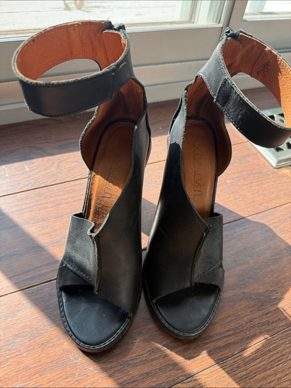 Sixtyseven Black Open-Toe Ankle-Strap Wedge Sandals
